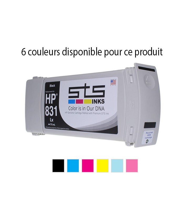 Cartouche compatible encre Latex HP 831 775 ml fabriquée par STS Inks