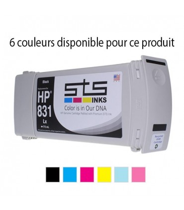 Cartouche compatible encre Latex HP 831 775 ml fabriquée par STS Inks